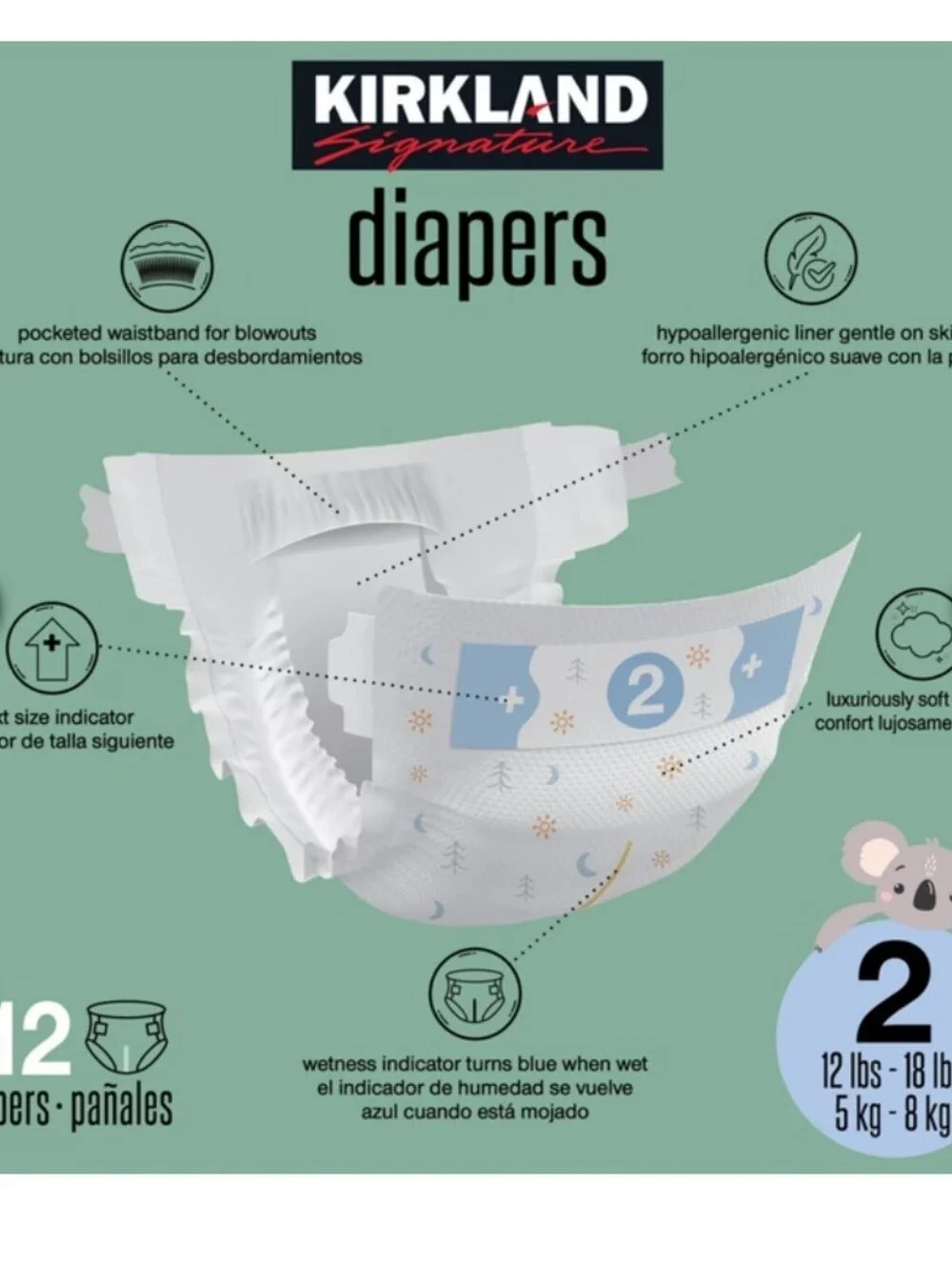 Kirkland Signature Diapers, Size 2, 112 ct